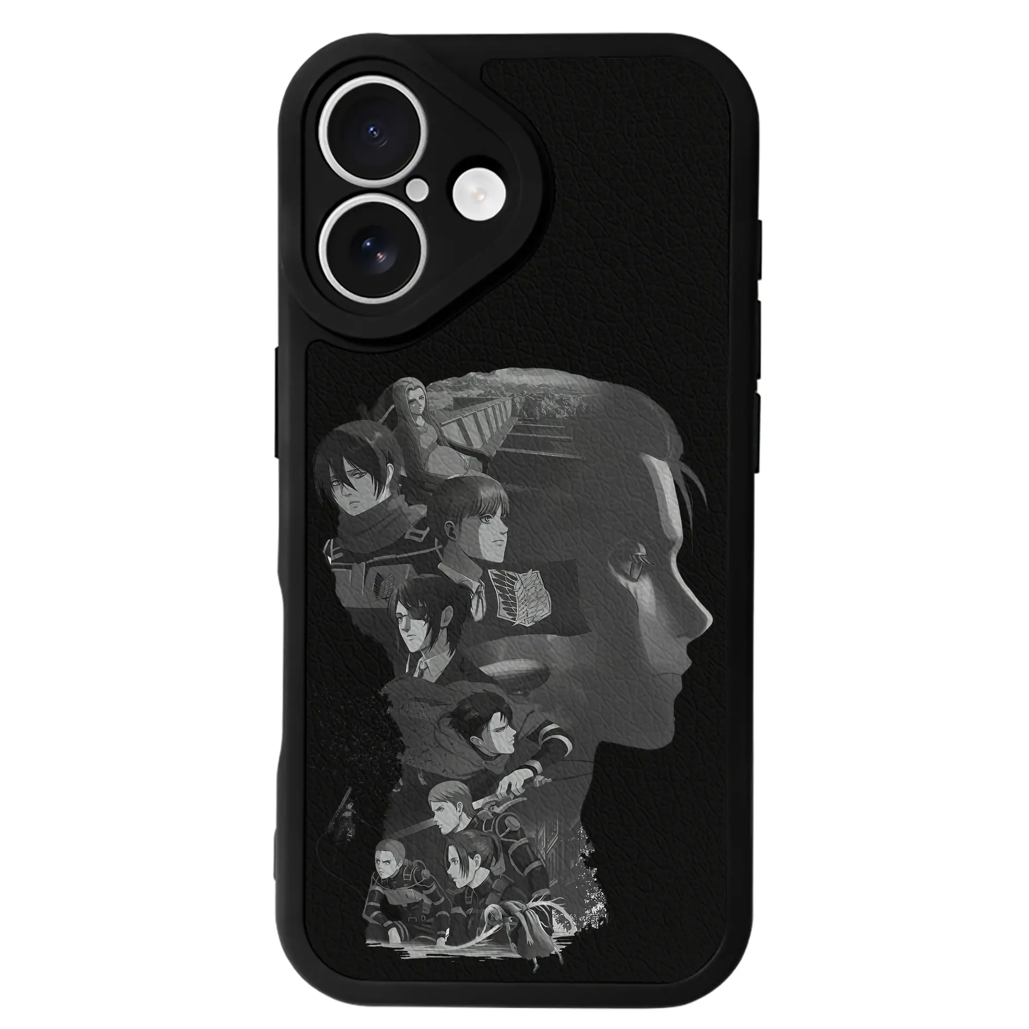 進撃の巨人 グッズ リヴァイ・アッカーマン - IPhone 16シリーズ対応 ・ シリコンスマホケース ・ レザー調 ・ 高精度フィット ・ 耐衝撃 ・ ワイヤレス充電対応 ・ 精密カット